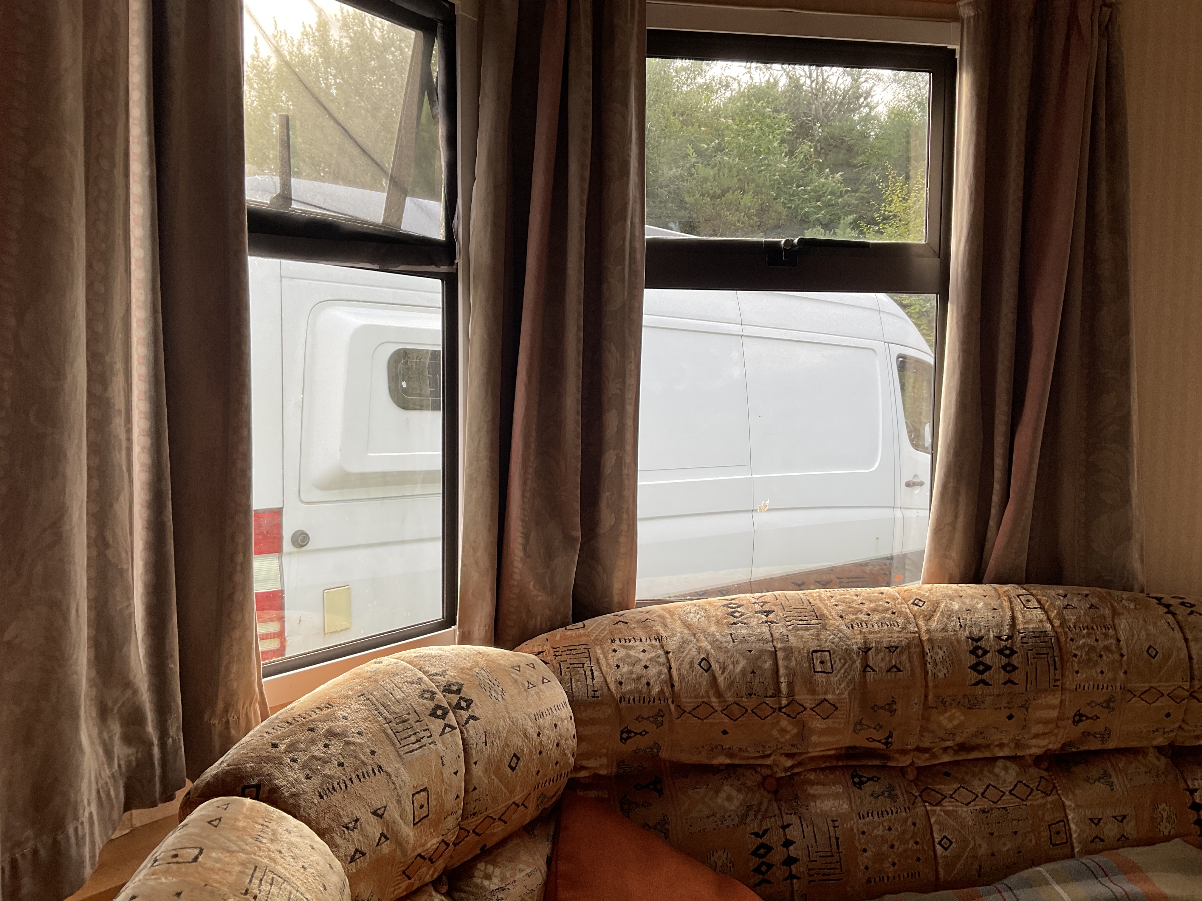 Family static caravan living space
