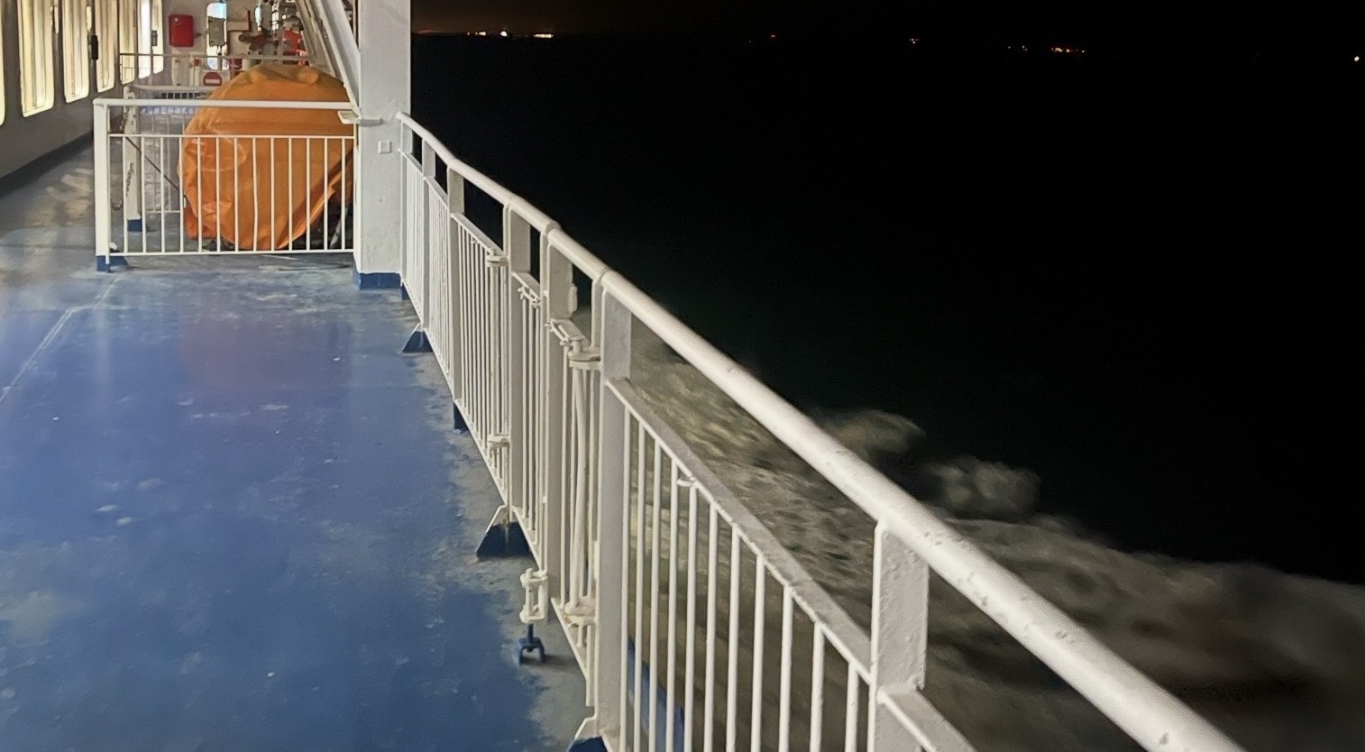 Crossing the Channel back to Dover during rough weather
