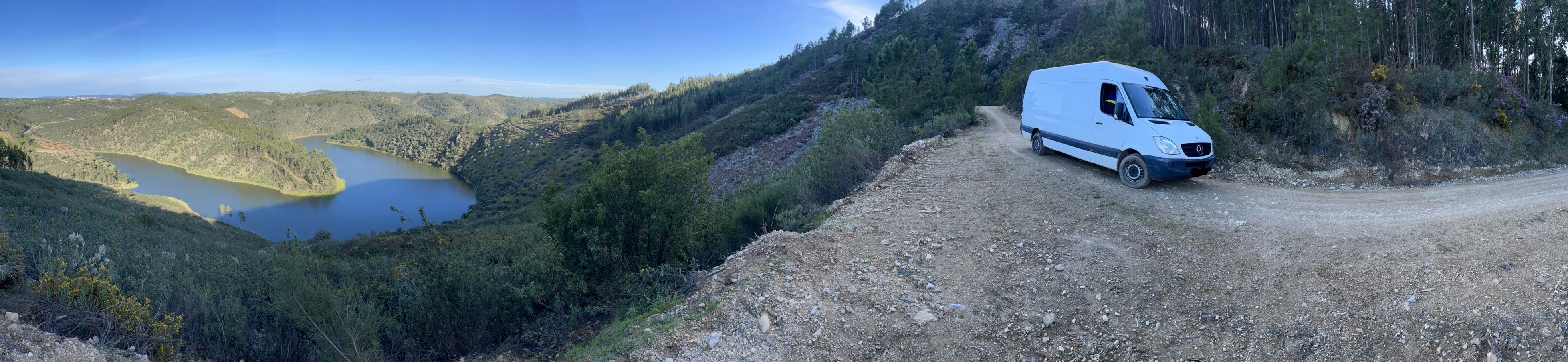 View across our mountain towards the river in Portugal